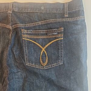 Calvin Klein Womems Flared Dark Blue Jeans